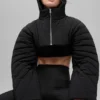 Gewatteerde Starlight-puffer-bolero – Zwart