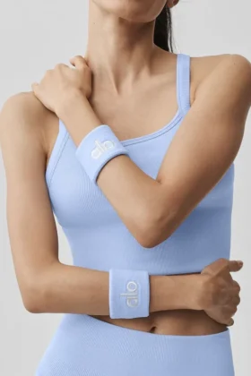 Glow-polsband (set van 2) - Licht Provence-blauw/wit