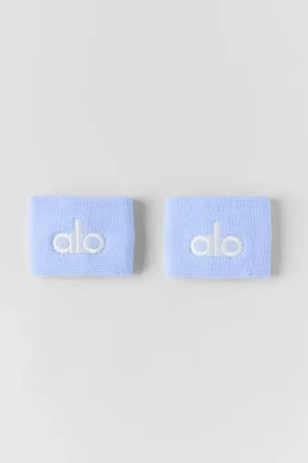Glow-polsband (set van 2) – Licht Provence-blauw/wit
