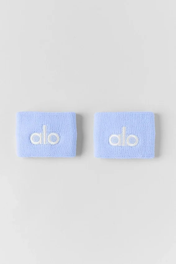 Glow-polsband (set van 2) - Licht Provence-blauw/wit