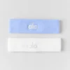 Glow-zweetband (2-pack) - Licht Provence-blauw/wit