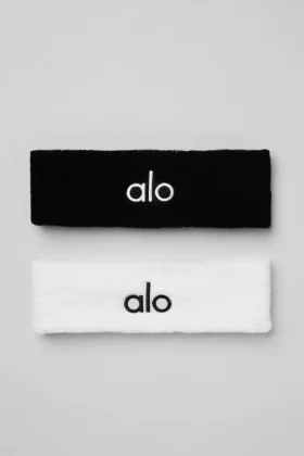 Glow-zweetband (2-pack) - Zwart/Wit