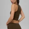 Goddess Geribbelde Go-To-tanktop - Espresso