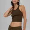 Goddess Geribbelde Go-To-tanktop - Espresso
