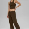 Goddess Geribbelde Go-To-tanktop - Espresso