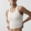 Goddess geribbelde Go-To-tanktop - ivoor