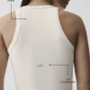 Goddess geribbelde Go-To-tanktop - ivoor