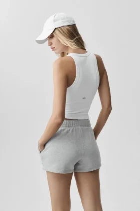 Goddess geribbelde Go-To-top – Wit