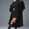 Goddess geribbelde jurk met korte mouwen - Zwart