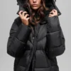 Gold Rush Puffer-trenchcoat - Zwart