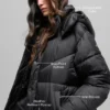 Gold Rush Puffer-trenchcoat - Zwart
