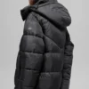 Gold Rush Puffer-trenchcoat - Zwart