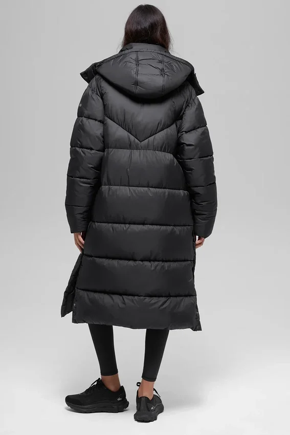 Gold Rush Puffer-trenchcoat - Zwart