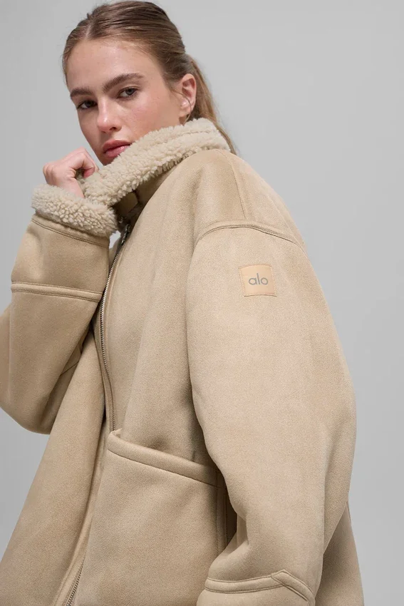 Grand-jas van imitatieschapenvacht - Woodland Tan