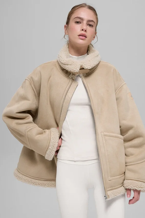 Grand-jas van imitatieschapenvacht - Woodland Tan