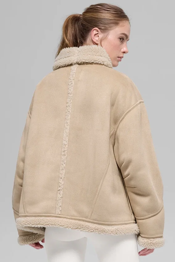 Grand-jas van imitatieschapenvacht - Woodland Tan