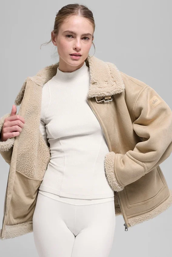 Grand-jas van imitatieschapenvacht - Woodland Tan