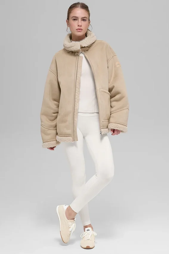 Grand-jas van imitatieschapenvacht - Woodland Tan