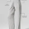 Halfdoorzichtige, delicate lounge-broek met uitlopende pijpen – Athletic Heather Grey
