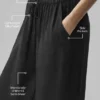 Halfdoorzichtige ‘Golden Hour’-broek met High-Waist en rechte pijpen – Zwart