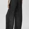 Halfdoorzichtige ‘Golden Hour’-broek met High-Waist en rechte pijpen – Zwart