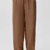 Halfdoorzichtige Golden Hour-broek met High-Waist-taille en rechte pijpen – Sun Kissed Brown
