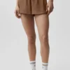 Halfdoorzichtige Golden Hour-korte broek met middelhoge taille - Sun Kissed Brown