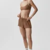 Halfdoorzichtige Golden Hour-korte broek met middelhoge taille - Sun Kissed Brown