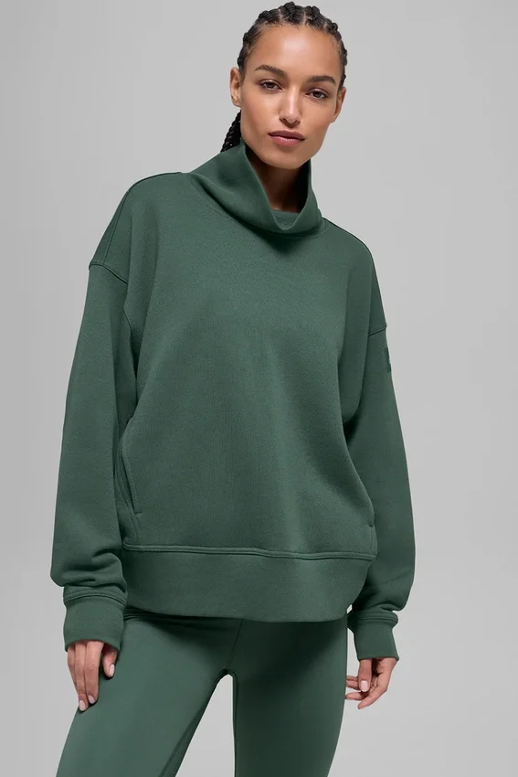 Hazy trui met staande kraag - Clover Green