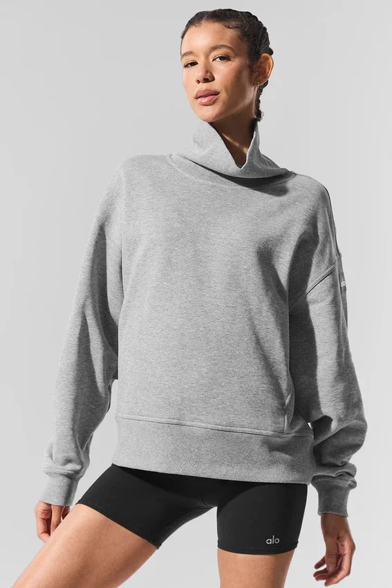 Hazy trui met staande kraag - donker Athletic Heather Grey