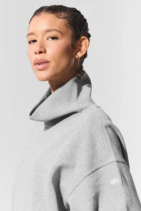 Hazy trui met staande kraag - donker Athletic Heather Grey