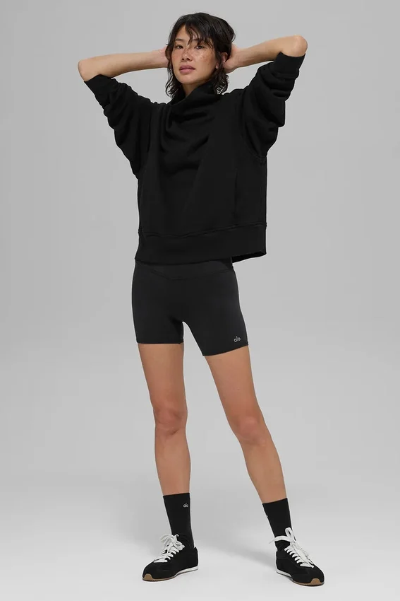 Hazy trui met staande kraag - Zwart