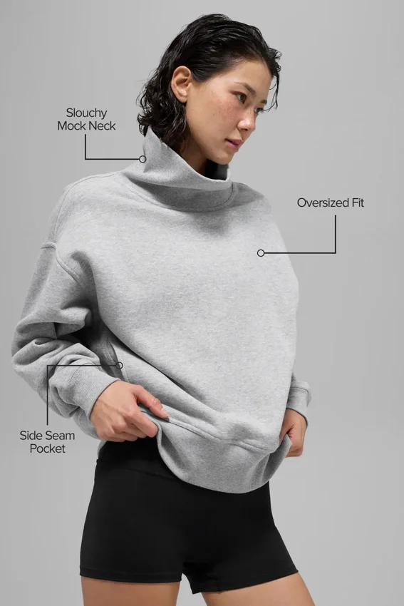 Hazy truie met staande kraag – Athletic Heather Grey