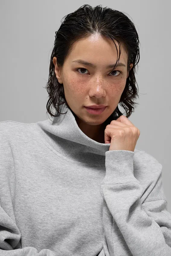 Hazy truie met staande kraag – Athletic Heather Grey