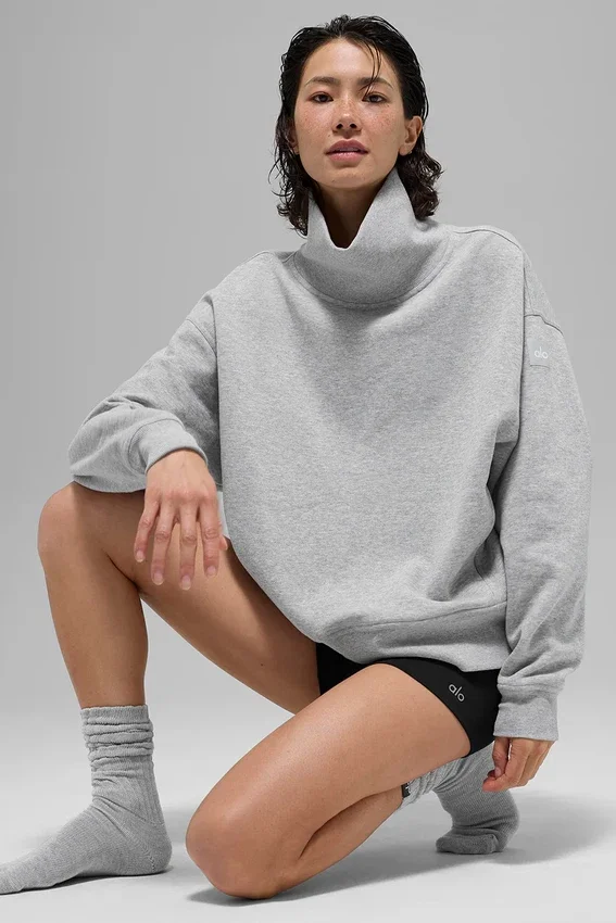 Hazy truie met staande kraag – Athletic Heather Grey