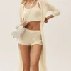 Heatwave lang vest van zijde en kasjmier - zandbeige