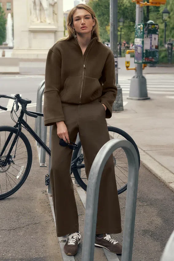 High Road broek met rechte pijpen - Espresso