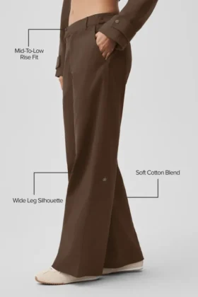 High Road broek met rechte pijpen – Espresso
