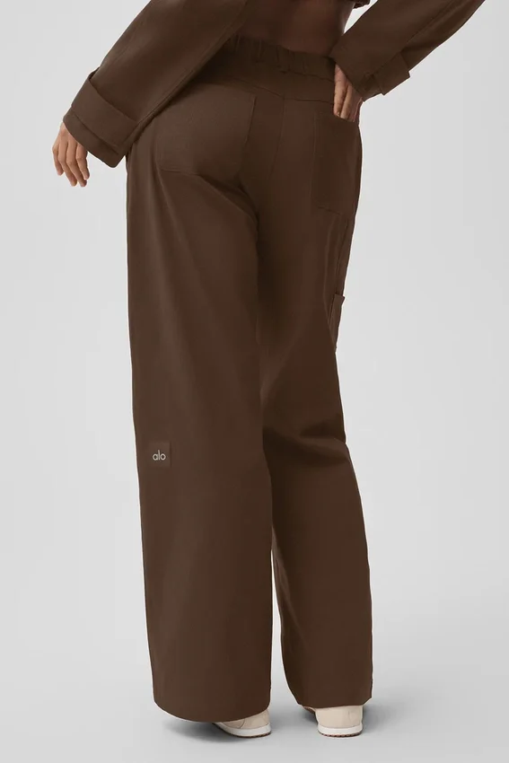 High Road broek met rechte pijpen - Espresso