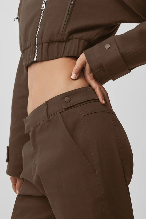 High Road broek met rechte pijpen - Espresso