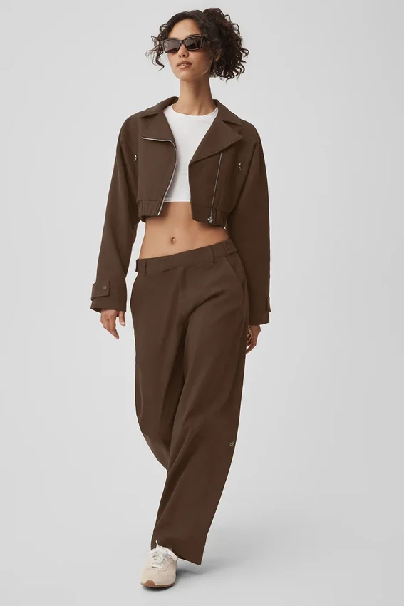 High Road broek met rechte pijpen - Espresso