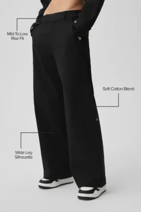 High Road broek met rechte pijpen – Zwart