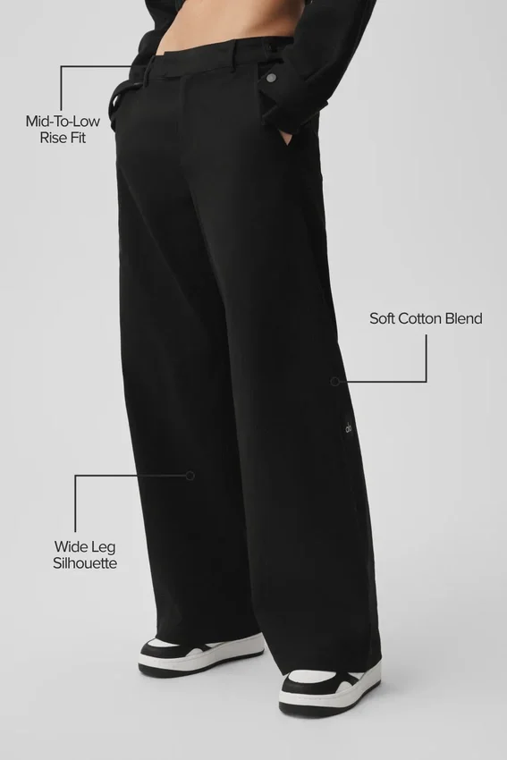 High Road broek met rechte pijpen - Zwart