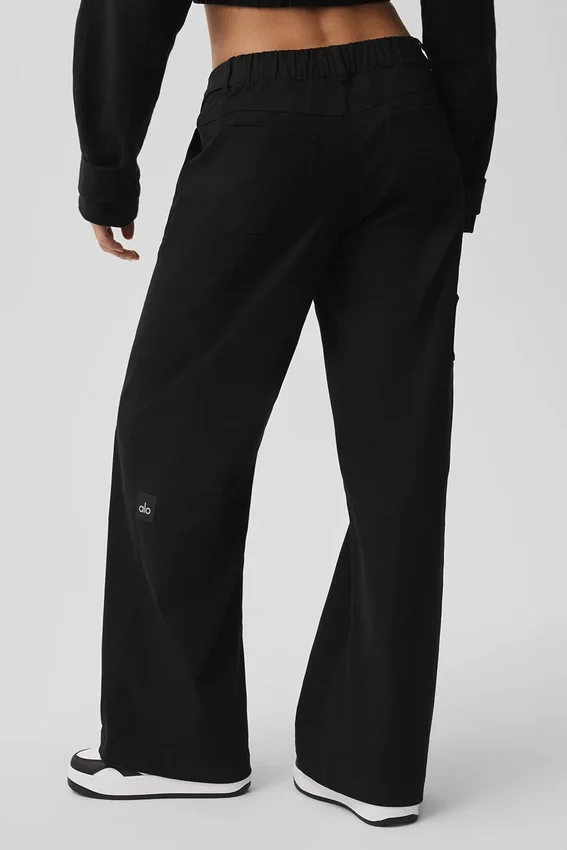 High Road broek met rechte pijpen - Zwart