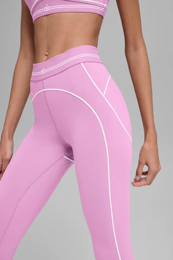 High-Waist 7/8 Heart Throb Legging – Candy Heart Pink/Wit