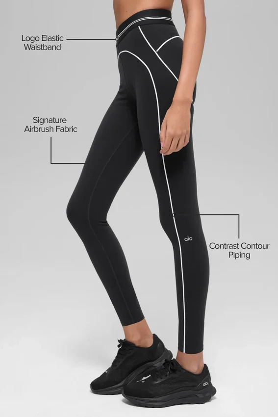 High-Waist 7/8 Heart Throb Legging – zwart/wit
