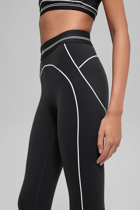 High-Waist 7/8 Heart Throb Legging – zwart/wit