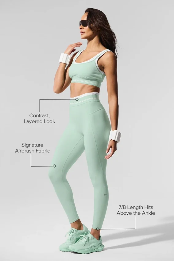 High-Waist Airbrush 7/8 Better Together Legging - Spearmint/Wit