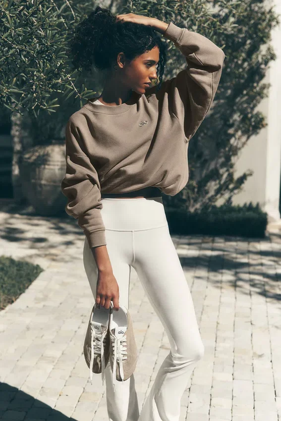 High-Waist Airbrush 7/8 bootcut bootcut legging - ivoor