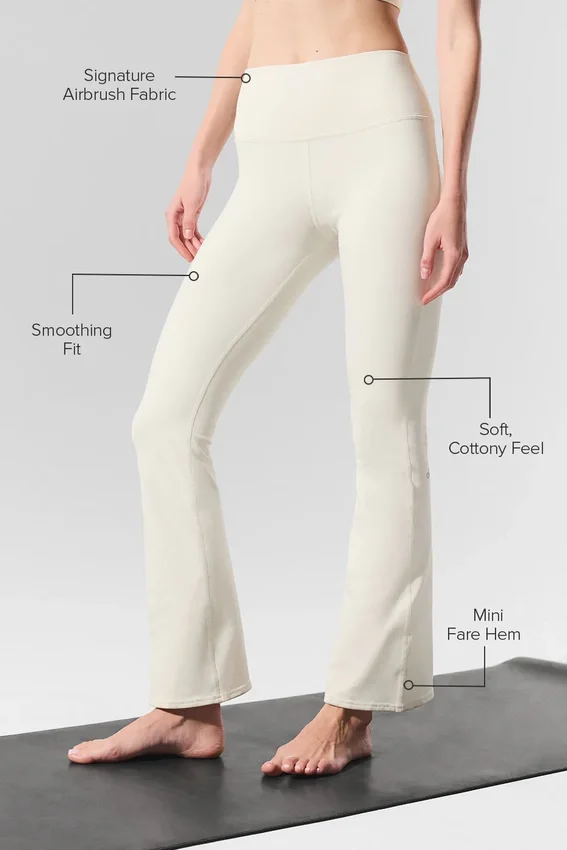 High-Waist Airbrush 7/8 bootcut bootcut legging - ivoor